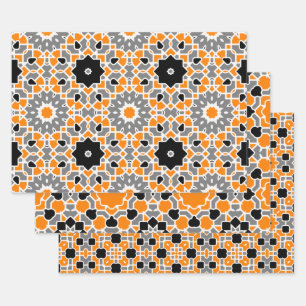 Feuille De Papier Cadeau Multicolor Kaleidoscopic Mosaic Motifs marocains