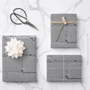 Feuille De Papier Cadeau Mur grand bloc de béton texturé