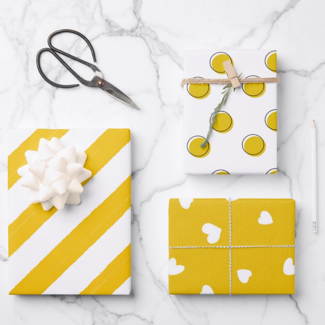 Feuille De Papier Cadeau Mustard Yellow Modern (Recto)