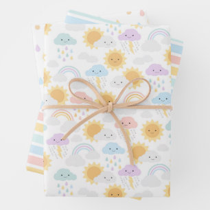Feuille De Papier Cadeau My Little Sunshine Rainbows & Clouds Party Wrap