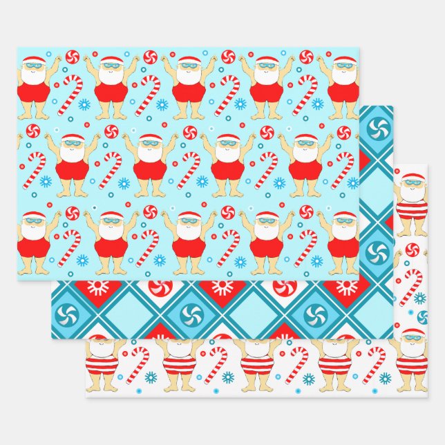 Feuille De Papier Cadeau nage nage cadeau de vacances nageur (Lot)