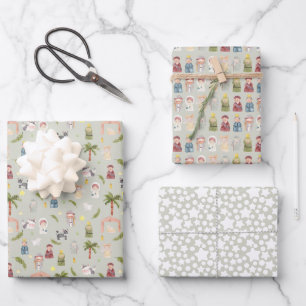 Feuille De Papier Cadeau Nativité Noël Sage