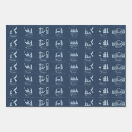 Feuille De Papier Cadeau Nativity Scene Wrapping Paper Flat Sheet Set of 3