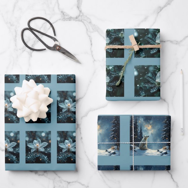 Feuille De Papier Cadeau Nature's beauty/ Polar Bear magic (Recto)