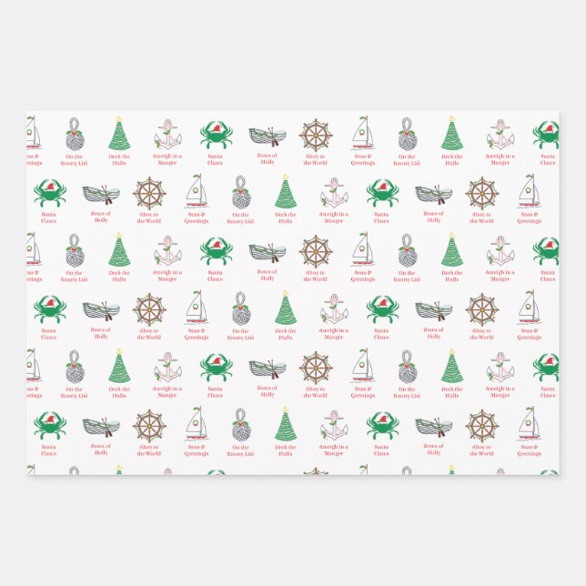 Feuille De Papier Cadeau Nautical Pun Christmas Wrapping Paper (Devant)