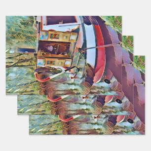 FEUILLE DE PAPIER CADEAU NAVIRES