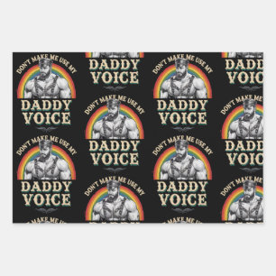 Feuille De Papier Cadeau Ne m'oblige pas à utiliser My Daddy Voice Gay LGBT