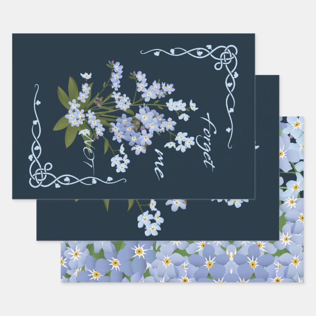 Feuille De Papier Cadeau Ne m'oublie pas (Lot)