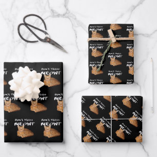 Feuille De Papier Cadeau Ne stress pas Meowt - Orange Chat me stress Out