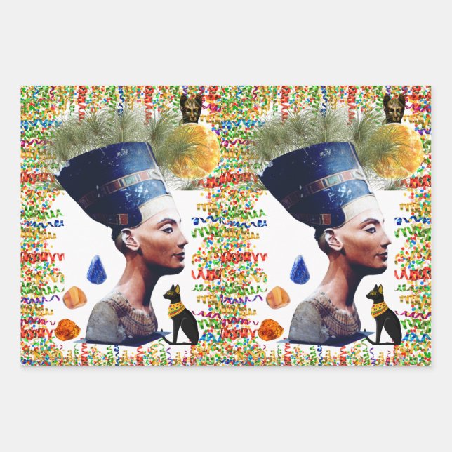 Feuille De Papier Cadeau Néfertiti (Devant)