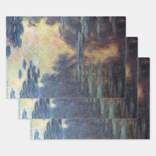 Feuille De Papier Cadeau Nénuphars de Claude Monet, Impressionnisme Vintage