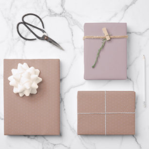 Feuille De Papier Cadeau Neutres géométriques chauds Brown Pois