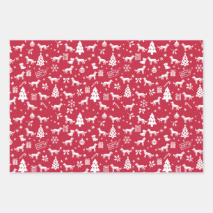 Feuille De Papier Cadeau Noël à l'Alaska Husky