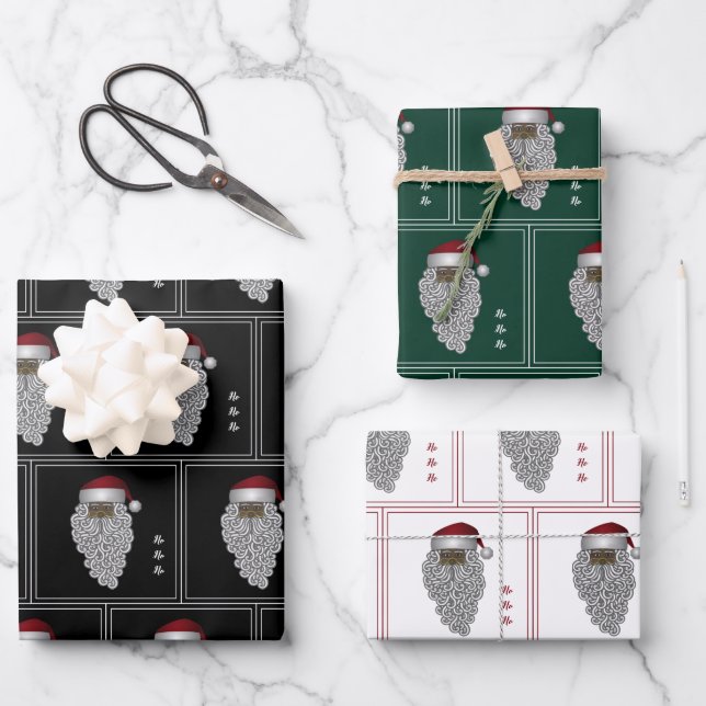 Feuille De Papier Cadeau Noël afro-américain (Recto)