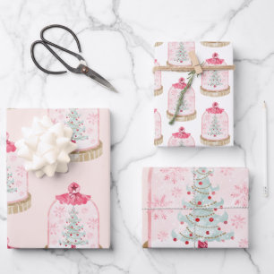 Feuille De Papier Cadeau Noël Arbre neige Globe