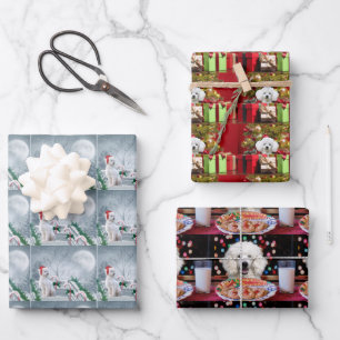 Feuille De Papier Cadeau Noël aux canicules blanches
