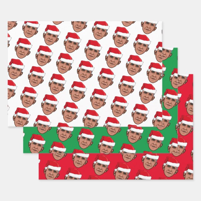 Feuille De Papier Cadeau Noël BARACK OBAMA (Lot)