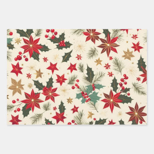 Feuille De Papier Cadeau noël belle parties scintillant motif