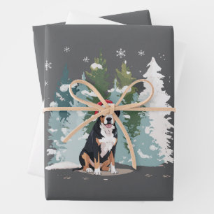 Feuille De Papier Cadeau Noël Bernese Mountain Chien Maman Chien Puppet Hiv