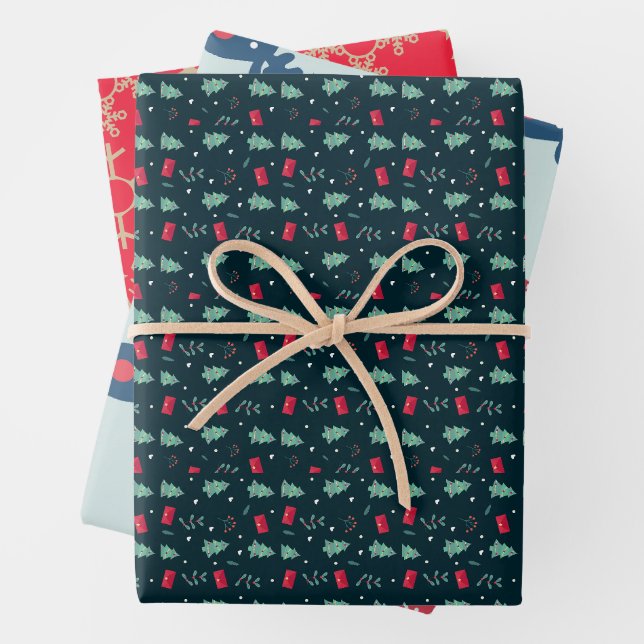 Feuille De Papier Cadeau Noël branché et festif (En situation)