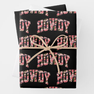 Feuille De Papier Cadeau Noël Camouflage Rose Camo Howdy Prépa