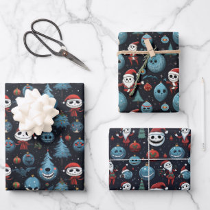 Feuille De Papier Cadeau Noël d'art éffrayant