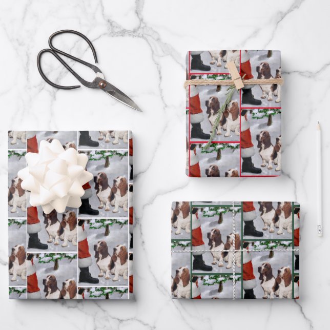 Feuille De Papier Cadeau Noël de Basset Hound (Recto)