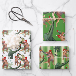 Feuille De Papier Cadeau Noël de Dinosaur