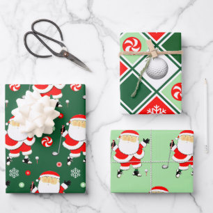 Feuille De Papier Cadeau Noël de golf unique Holiday