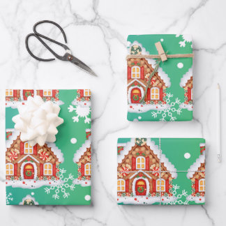 Feuille De Papier Cadeau Noël de pain d'épices