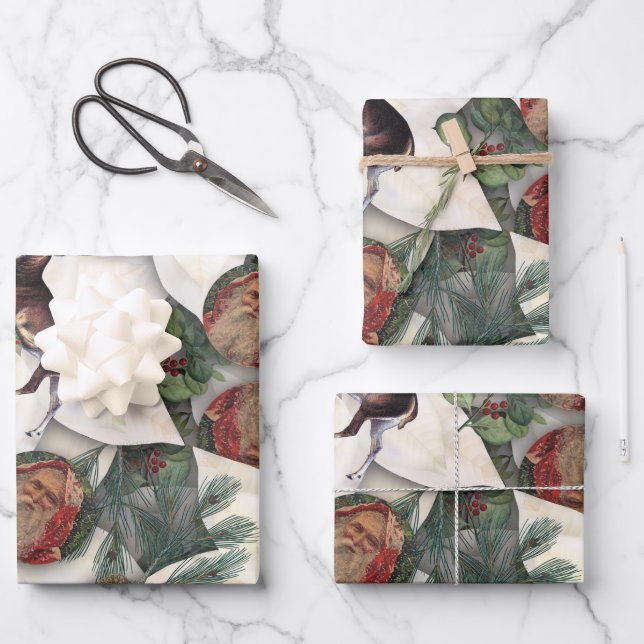 Feuille De Papier Cadeau Noël des bois (Recto)