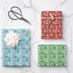Feuille De Papier Cadeau Noël des Motifs de vacances modernes