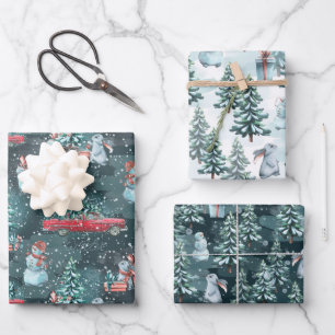 Feuille De Papier Cadeau Noël d'hiver Cosy