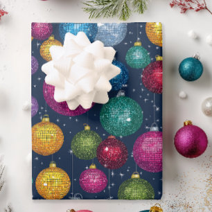 Feuille De Papier Cadeau Noël du boule Disco Retro