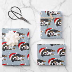Feuille De Papier Cadeau Noël du chien de montagne bernois