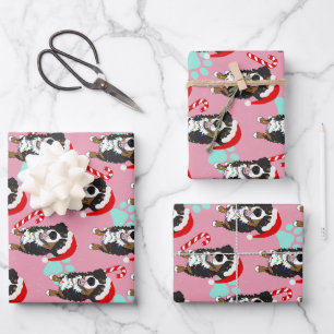 Feuille De Papier Cadeau Noël du chien de montagne bernois