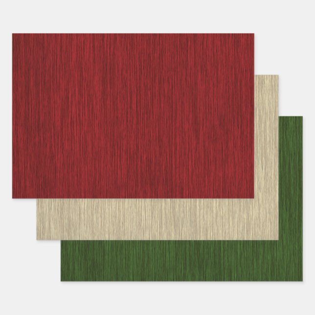 Feuille De Papier Cadeau Noël du grain de bois russe (Lot)