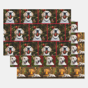Feuille De Papier Cadeau Noël du Laboratoire Jaune