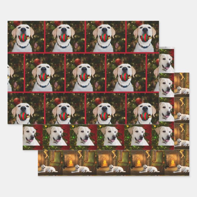 Feuille De Papier Cadeau Noël du Laboratoire Jaune (Lot)