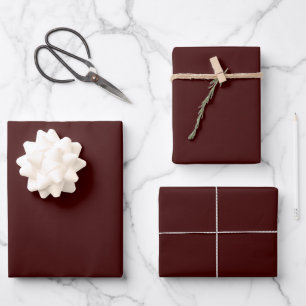 Feuille De Papier Cadeau Noel foncé saturé solide riche rouge