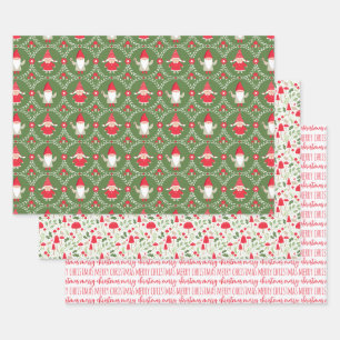 Feuille De Papier Cadeau Noël Gnome Holiday