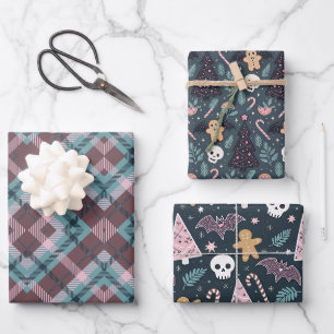 Feuille De Papier Cadeau Noël gothique Pastel