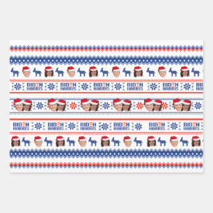 Feuille De Papier Cadeau Noël Joe et Kamala