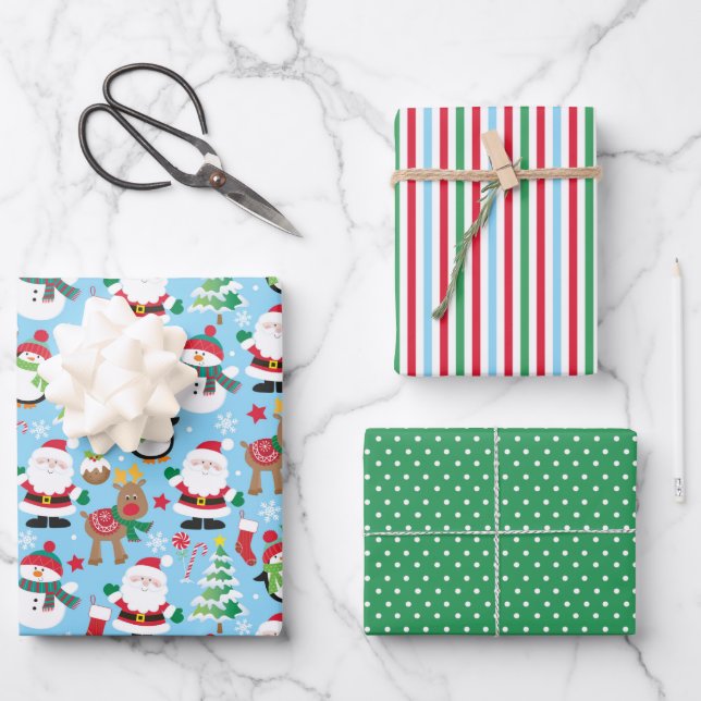 Feuille De Papier Cadeau Noël mignon (Recto)