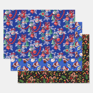 Feuille De Papier Cadeau Noël millésimé des années 1950