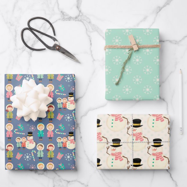 Feuille De Papier Cadeau Noël Mix papiers 3 (Recto)