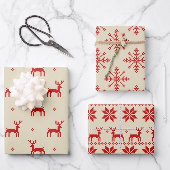 Feuille De Papier Cadeau Noël Moderne Et Unique (Recto)