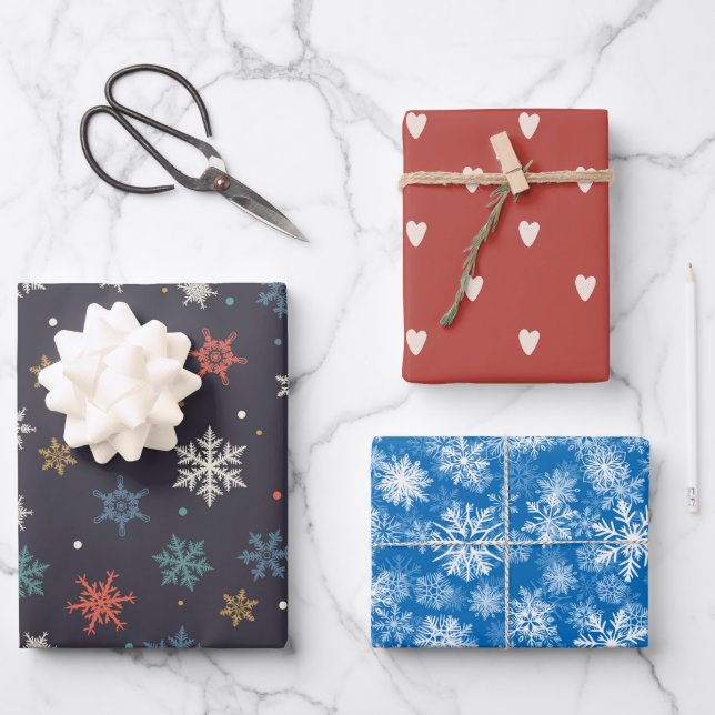 Feuille De Papier Cadeau Noël neige (Recto)