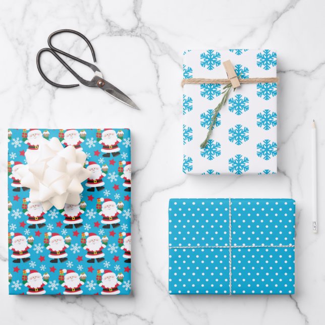 Feuille De Papier Cadeau Noël père Noël (Recto)