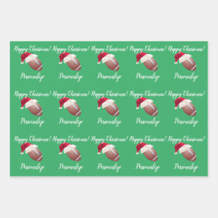 Feuille De Papier Cadeau Noël Personnalisé Football Américain